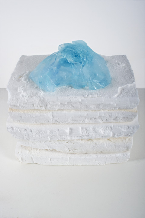 Second Natures", 12"x9"x18", salt, ice, pigment, 2010